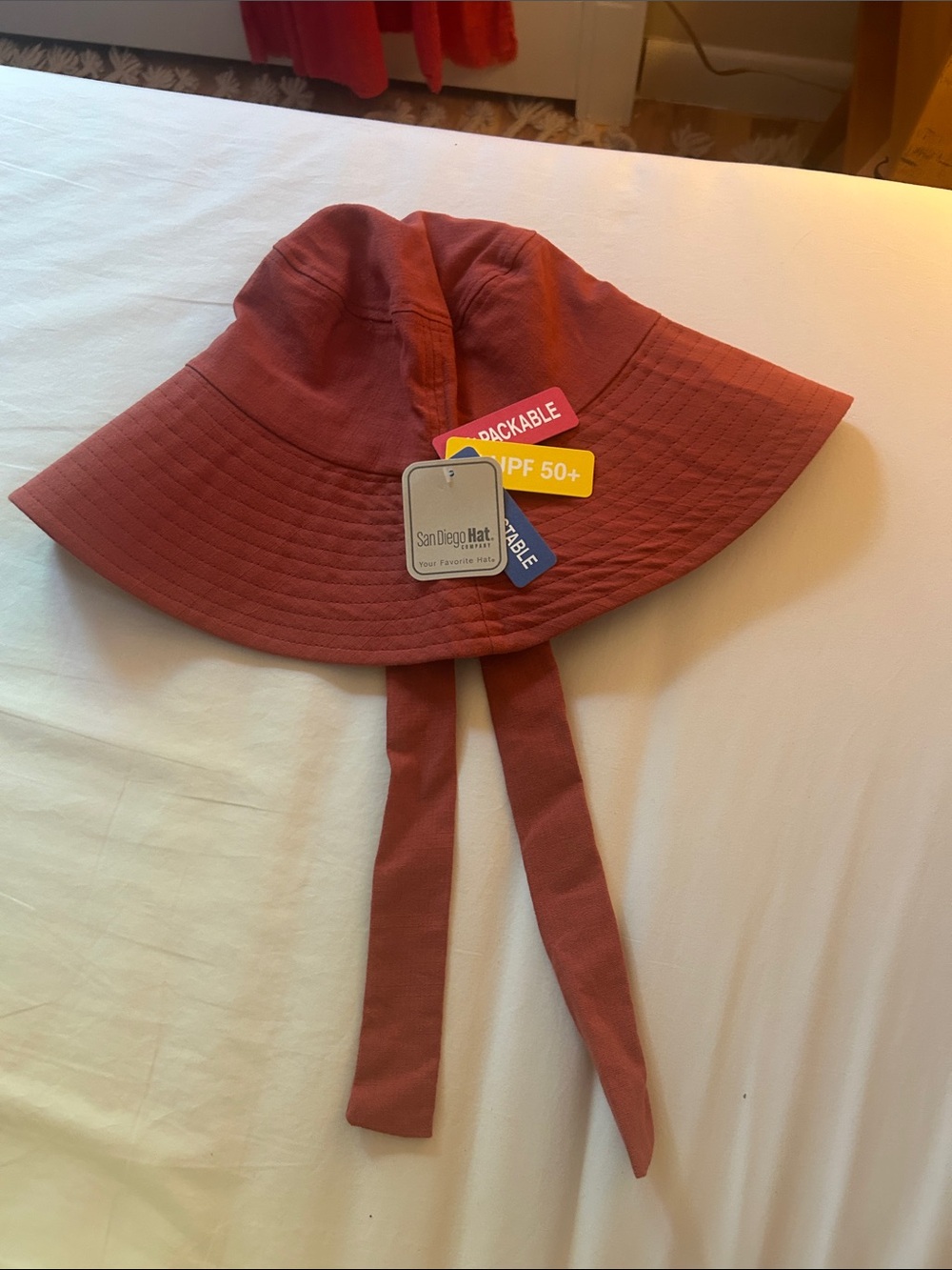 San Diego Hat Company Women’s Bucket Sun Hat in Rust